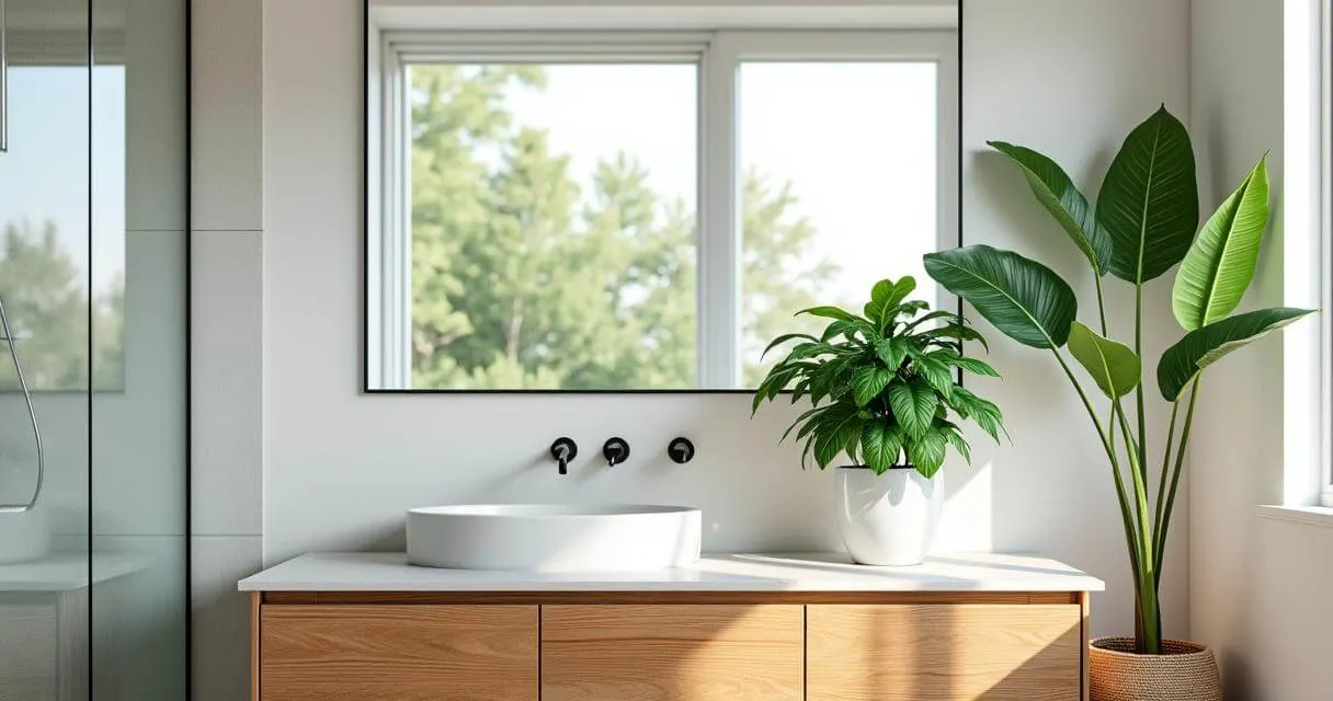 plante dans salle de bain