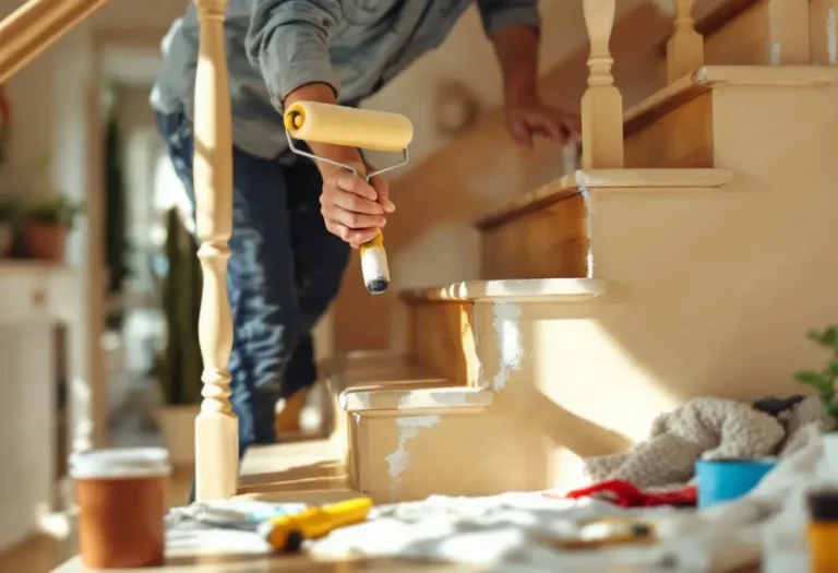 peinture bois escalier