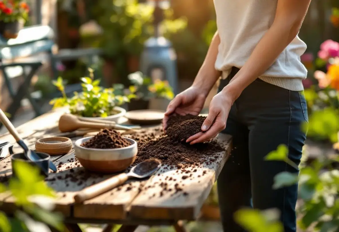 marc de café au jardin